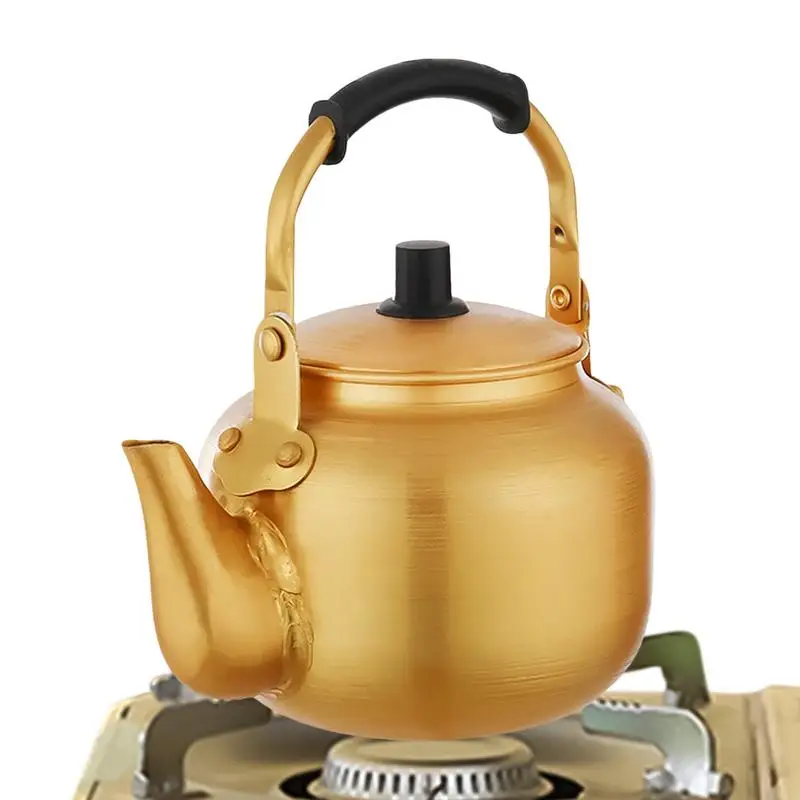 1/2/3L Gold Aluminum Kettle Large Capacity Teapot Gas Stove Outdoor Camping Coffee Water Kettle Pot with Handle Picnic Tableware