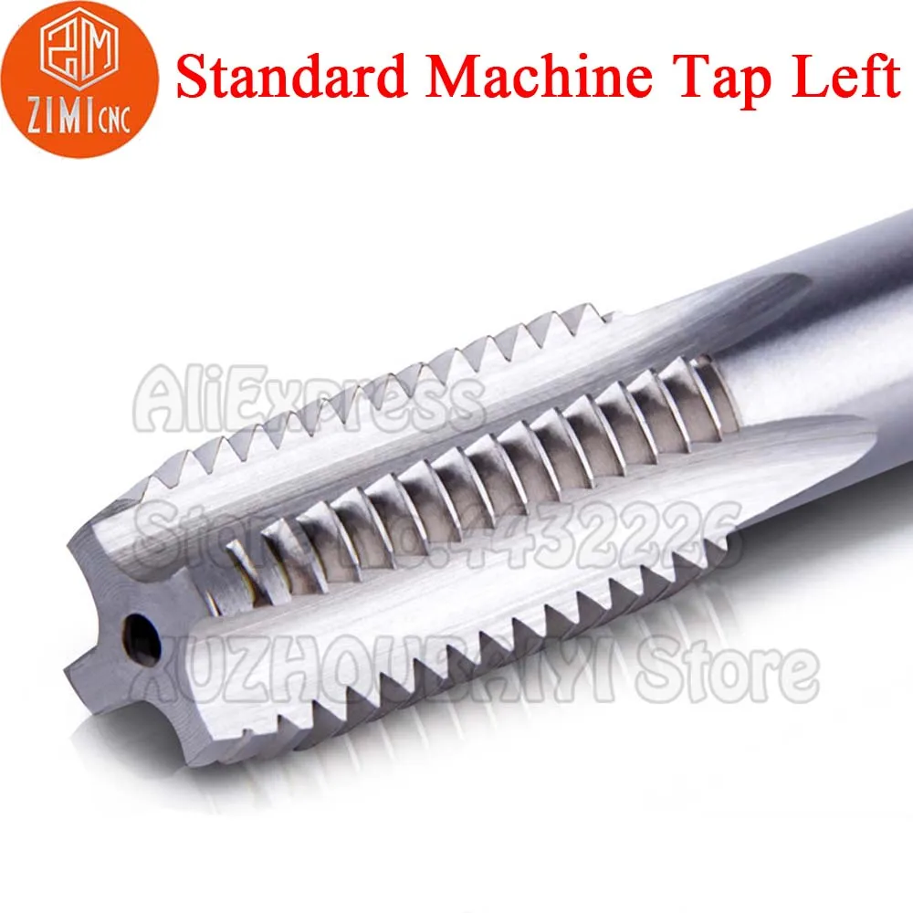 1Pc M2-M48ซ้ายเครื่องเกลียว HSS เหล็ก Plug Tap สกรูโลหะ Hole Tap เจาะสกรูเมตริกด้ายแตะ