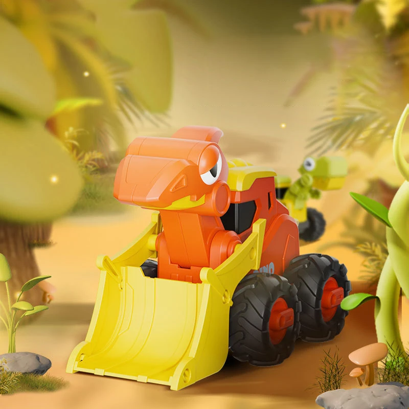 Creatieve Cartoon Dinosaurus Techniek Auto Speelgoed Grappig Persen Zal Glijden Speelgoedauto Kinderen Puzzel Speelgoed Vakantie Verjaardagscadeau