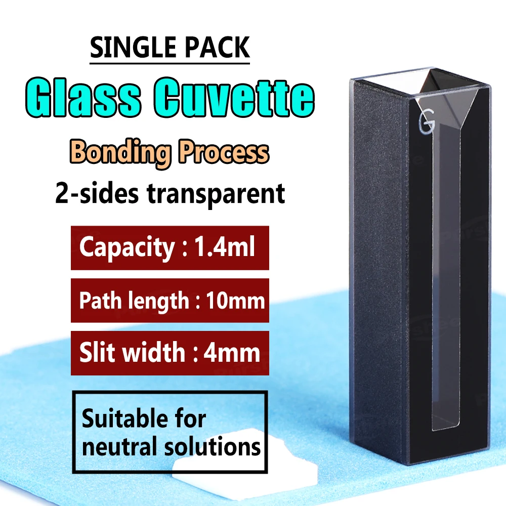 Glas-Schlitz-Mikroküvette 1/2/3/4/5mm Schlitzbreite Beidseitige Lichtdurchlässigkeit Schattierter/Nicht-schattierter Typ Labor-Probenküvette – Detail 7
