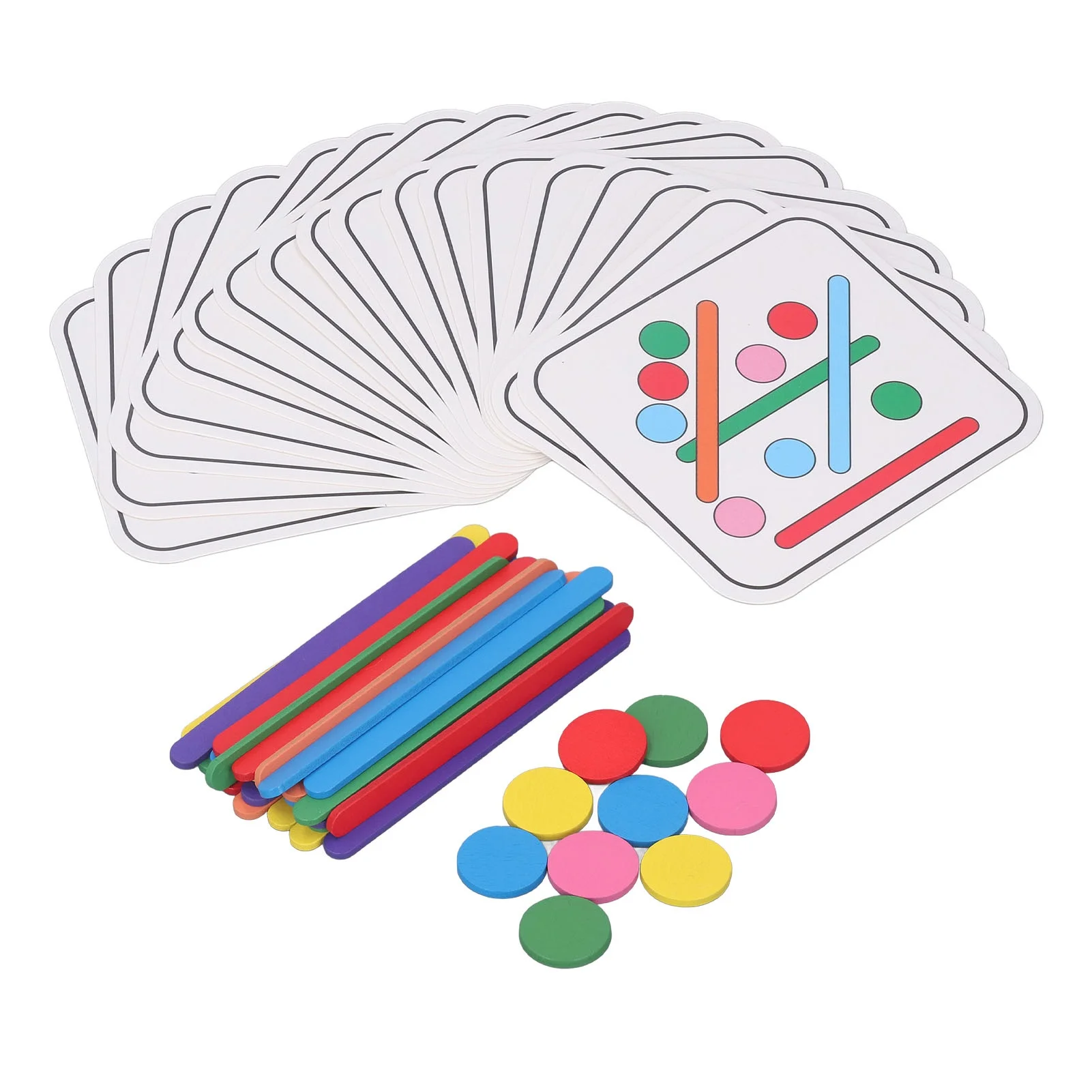 Kids Colorful Stick Puzzle Toy Color Sensory Colorful Stick Matching Cognition Development for Boys Girls Early Education
