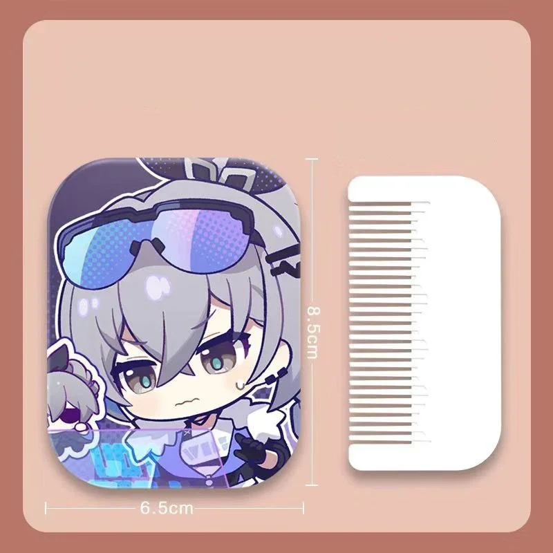 8x6 Honkai Star Rail Specchio per trucco pieghevole su un solo lato Mini tasca leggera da viaggio portatile Anime Cute Girls Kids Rettangolare