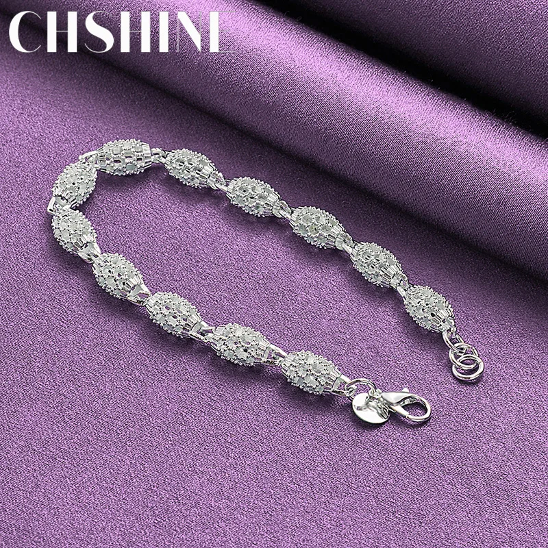 

CHSHINE 925 Sterling Silver Hollow Round Chain Bracelet for Women Wedding Party Fashion Charm Jewelry Free Shipping
