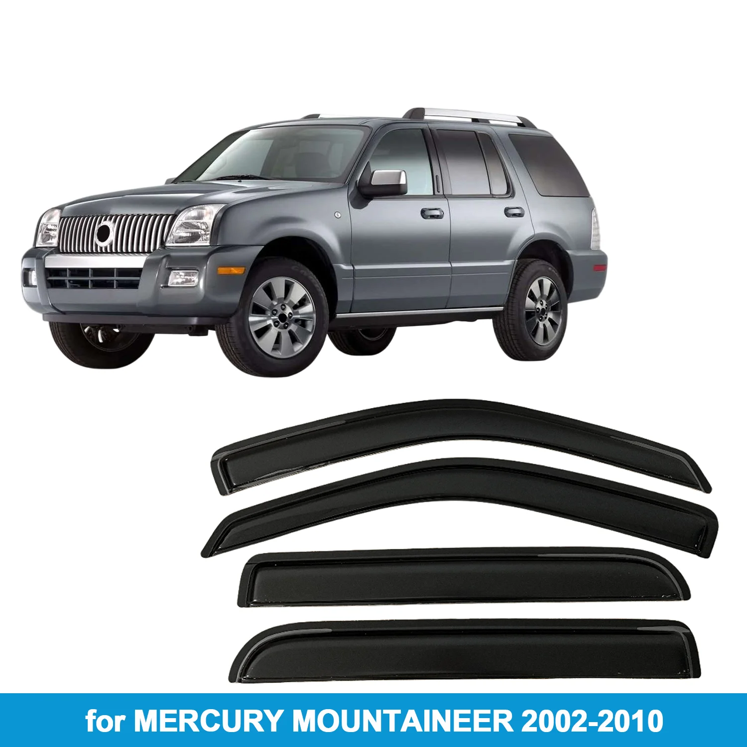 

Дефлекторы окон для MERCURY MOUNTAINEER 2002-2010, защита от дождя, боковые вентиляционные накладки, внешние, на клейкой ленте