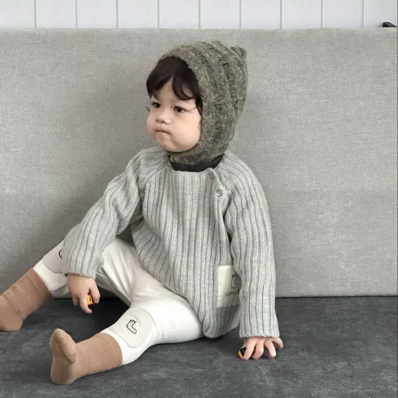 

2025 Autumn New Baby Long Sleeve Sweater Infant Solid Pullover Knitwear Kids Boys Girls Casual Knitted Tops Toddler Clothes