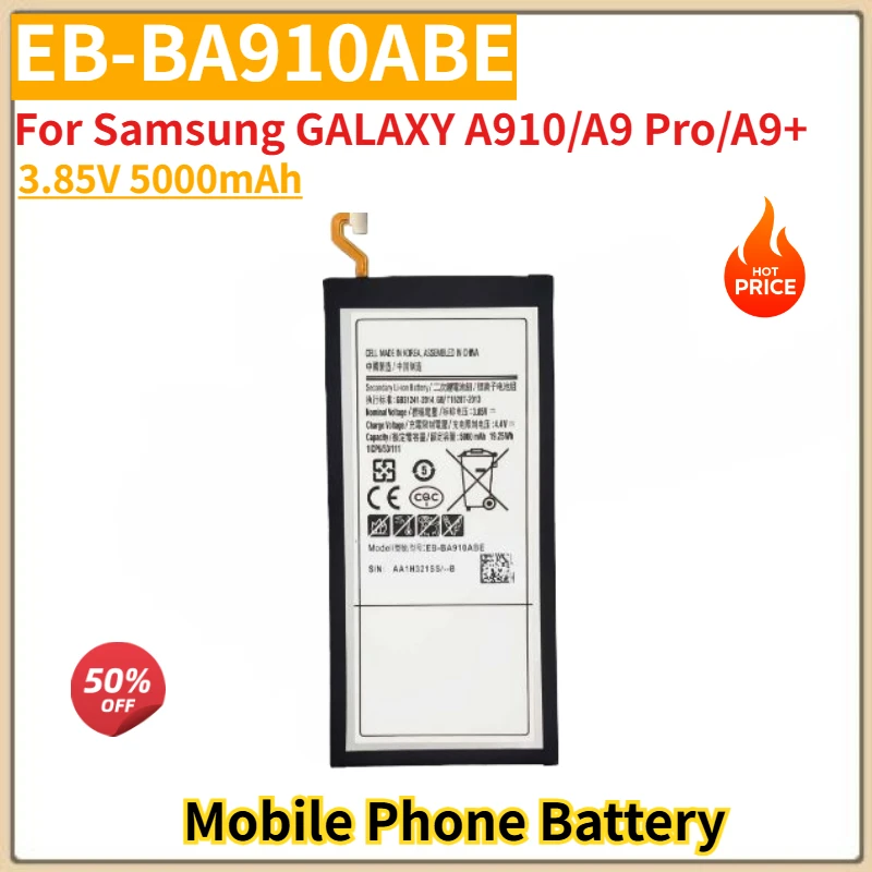 

High Capacity EB-BA910ABE Mobile Phone Battery 3.85V 5000mAh For Samsung GALAXY A910/A9 Pro/A9+ Brand New Replacement Battery