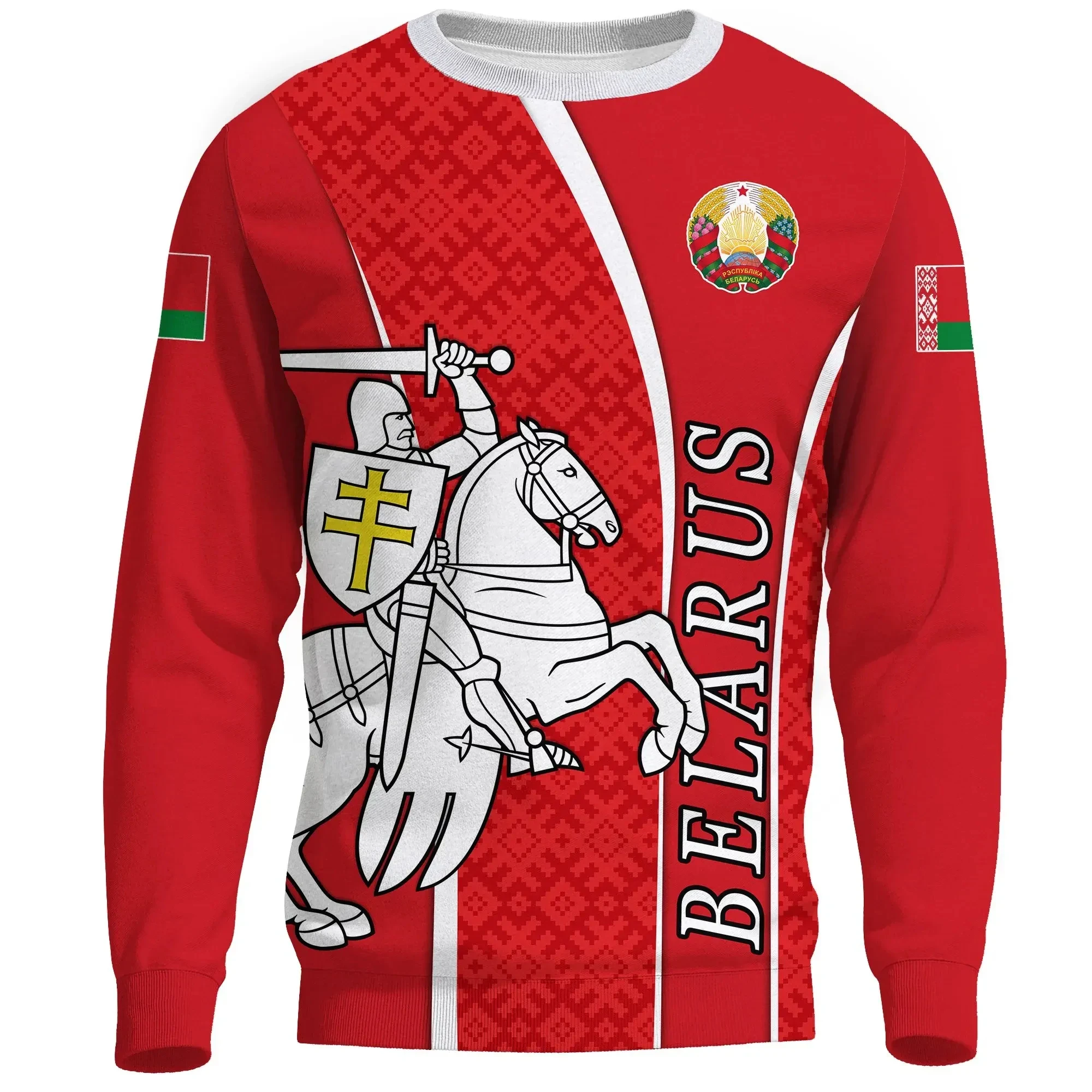 Belarus Flag Map Graphic Sweatshirts BY National Emblem Hoodie For Men Clothing Casual Male Tracksuit Long Sleeve Polyester Tops