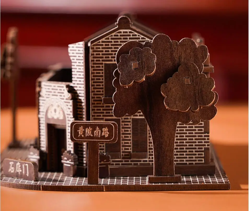 لغز OUZEY الصيني التقليدي ثلاثي الأبعاد للمنزل - مجموعة بناء خشبية على طراز Shikumen للبالغين والمراهقين 14+ #4