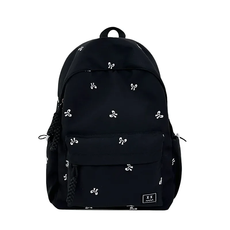 

New Candy Color Butterfly Knot Backpack Lightweight Dual Shoulder Bag Fresh Sweet Japanese Style for Junior High School Students
