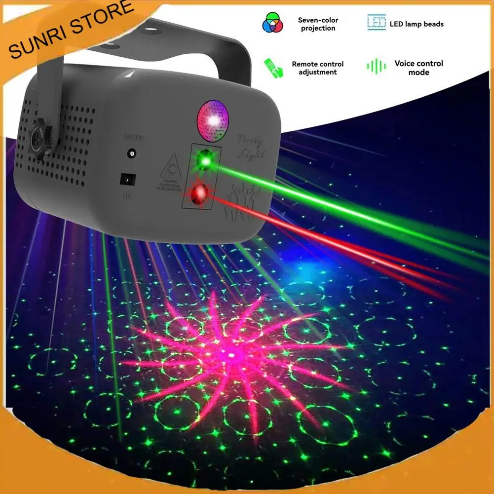 SUNRI-MiniディスコストロボライトRGB リモコン付き レイブクラブ ダンスバー ギグ DJ照明