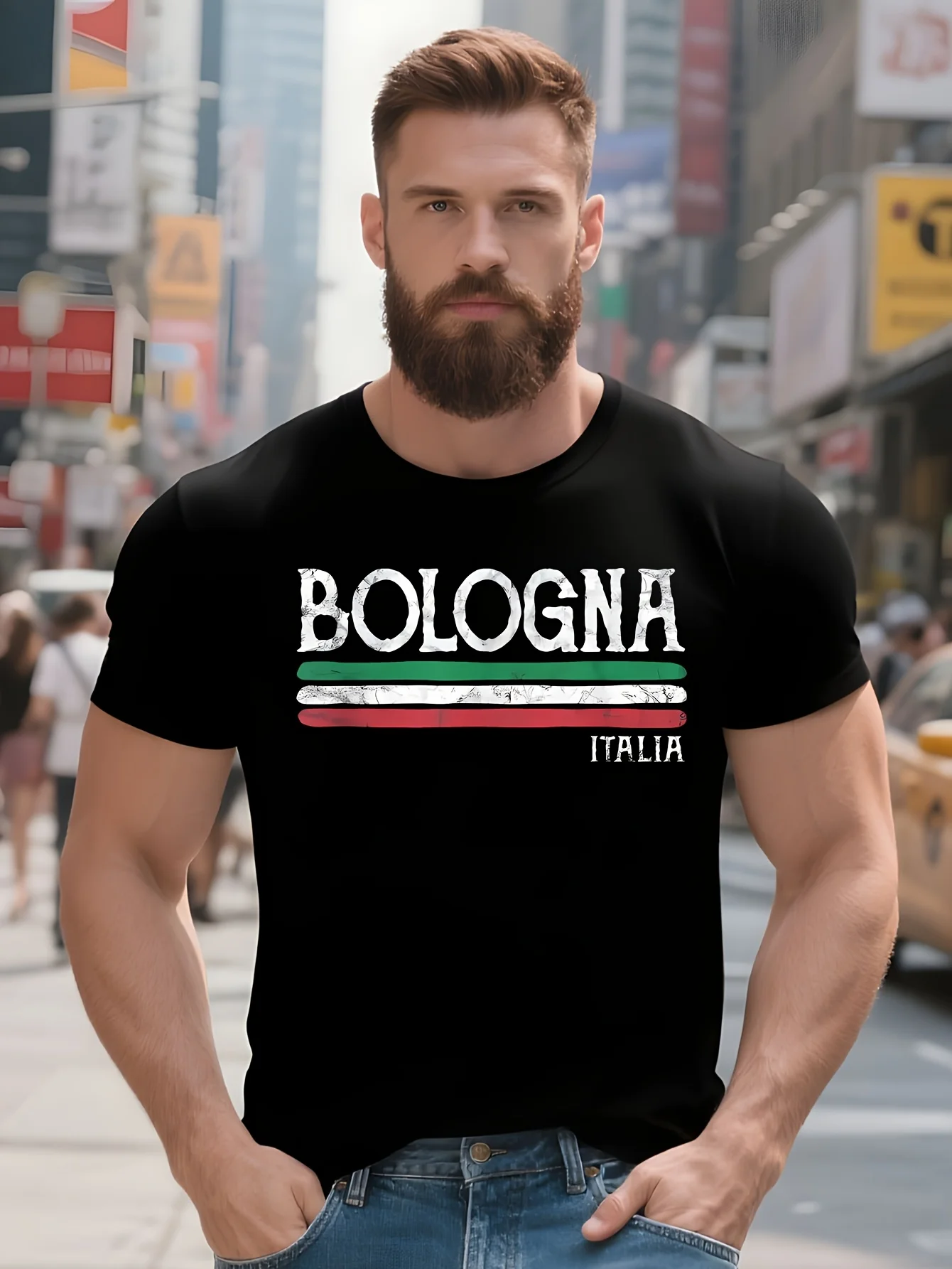 

Болонья Италия Италия Подарочная итальянская сувенирная футболка