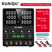 Dual-Channel DC Power Supply 30V 10A,Adjustable Switching Regulated Power Supply, Series Parallel Independent Functions 60V 120V