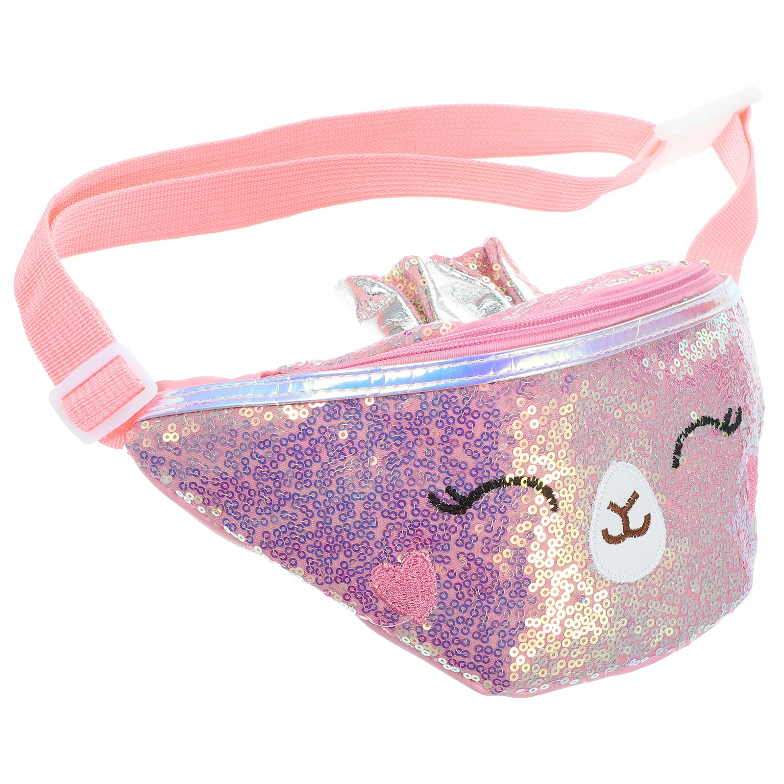

Cute Cartoon Cat Shoulder Bag Large PU Chest Bag Fanny Pack for Outdoor Sports Travel Casual Use