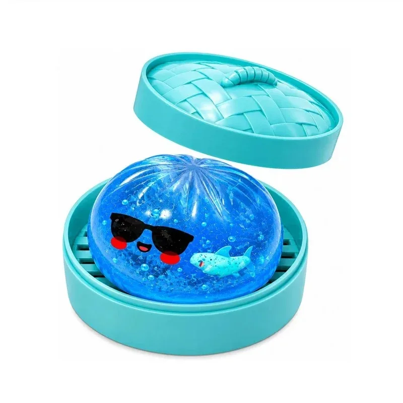 Hot New Shark Dumplings Squishy Toy Soft Slow Resilience Squishy Toy Fidget with Steamer Steamed Stuffed Bun Squishy Pinch view 4