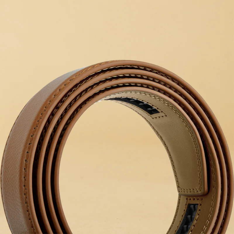 Oyifan Lederen Riem Voor Heren, Oranje Echt Lederen Riem, Mode Designer Jeans Riem Automatische Gesp Riem