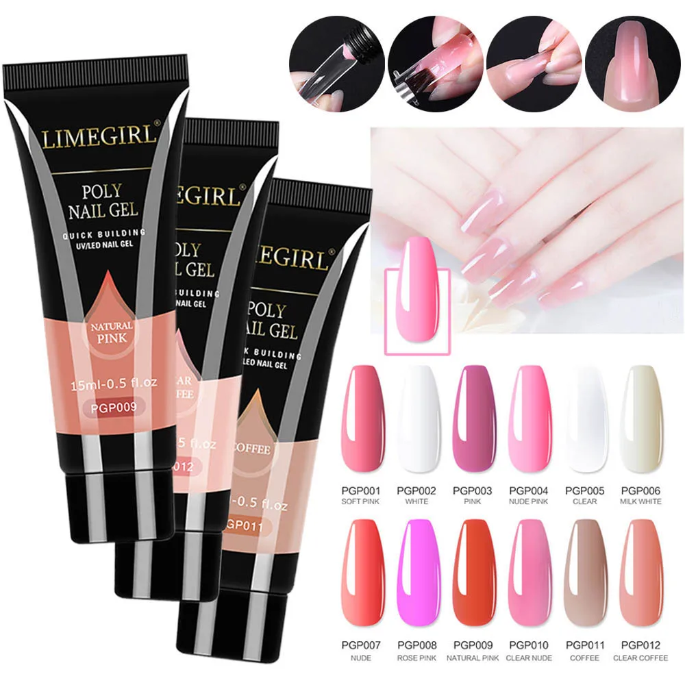 Kit de Gel d'Extension d'Ongles, Soak Off UV, Acrylique, Clip Blanc, Nude, Longue Durée, Moule, Extension Rapide, 5 Unités