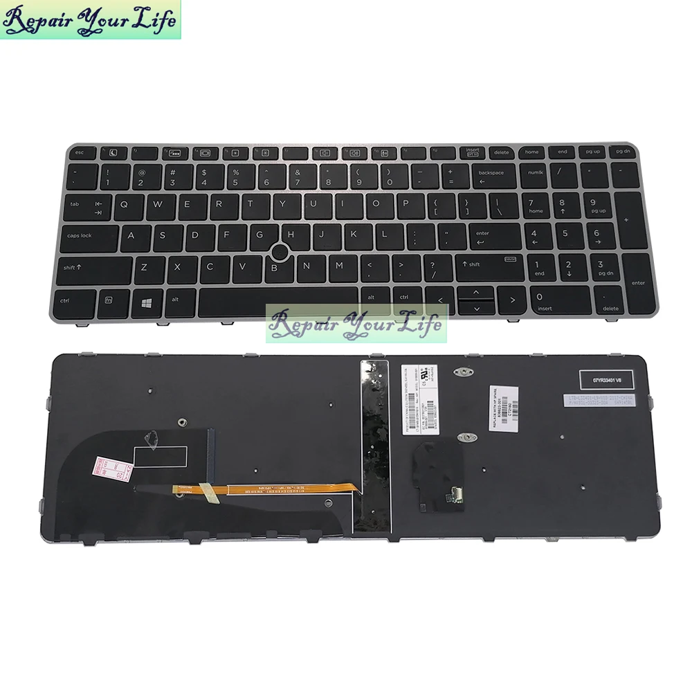 

US Backlit Keyboard for hp ZBook 15u g3 15u-g4 English Notebook Keyboards Backlight Pointer 822578-001 836623 821157 821159