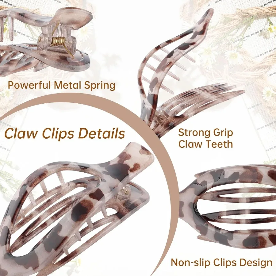 الفرنسية كونكورد مقاطع الشعر مخلب 6 قطعة الجانب الشريحة مقاطع الشعر المسطحة لحجم قوي عقد لا زلة قبضة مشبك شعر مقاطع للنساء جير