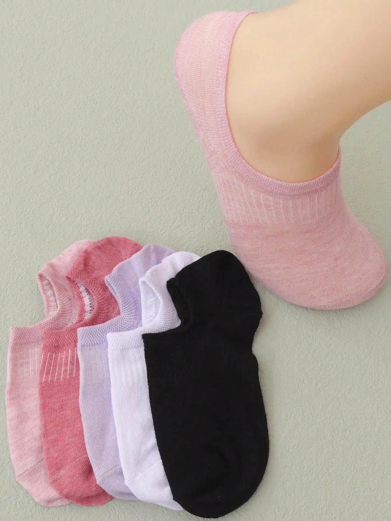1/5/10/20 Pairs Multicolor Women's Boat Socks, Summer Thin Breathable Low Vamp Anti-Slip Non-Slip Heel Invisible Short Socks