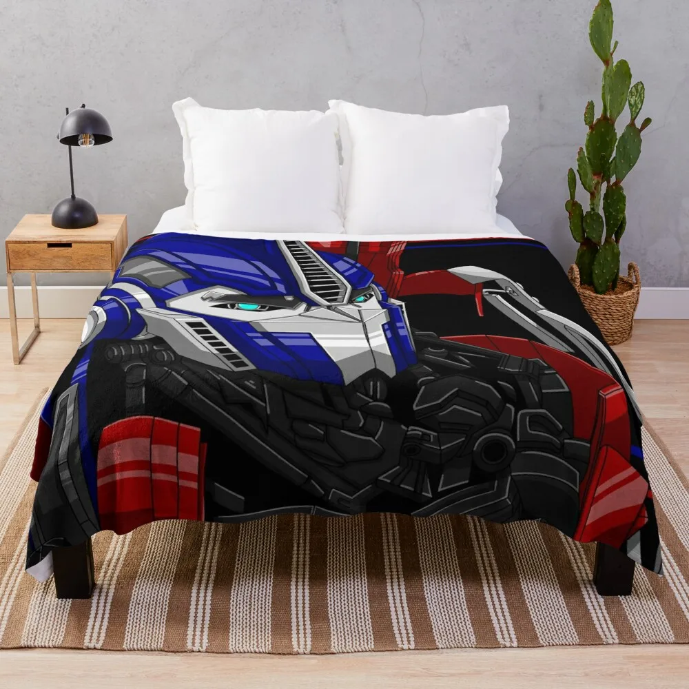 Transformers Prime Optimus Graphic Design Throw Blanket Retros Blankets For Bed Thermals For Travel For Baby Blankets