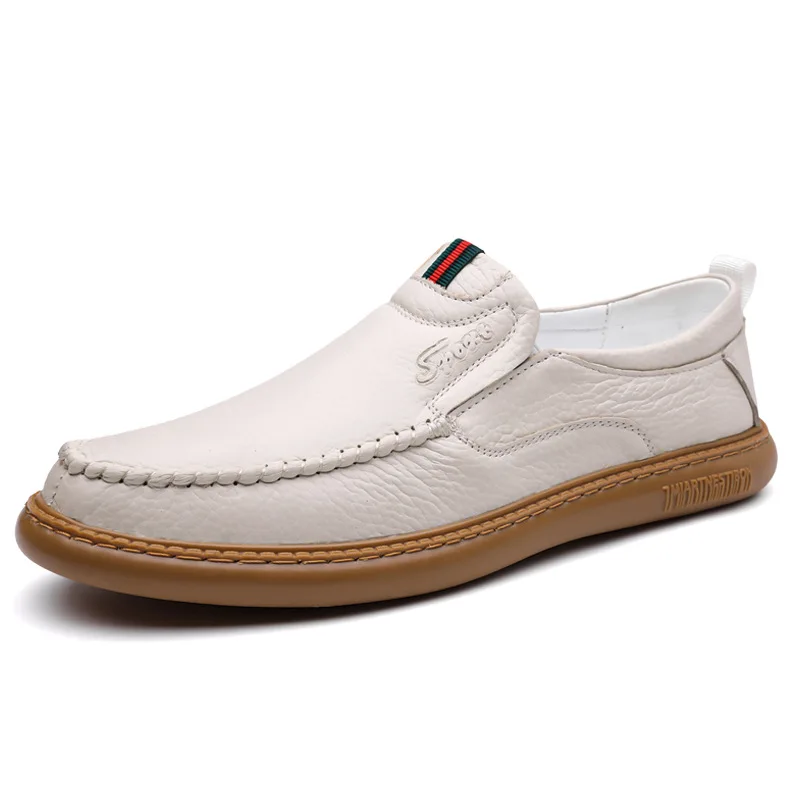 

Лето-Осенние новые дизайнерские лоферы для мужчин, однотонная модная повседневная кожаная обувь, мужская дышащая обувь для вождения, мужская обувь