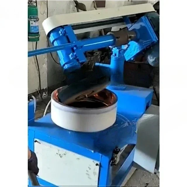 Semi-automatic cookware polishing machine Suface Finishing steel cookware Polishing Machine inner outer polishing machine