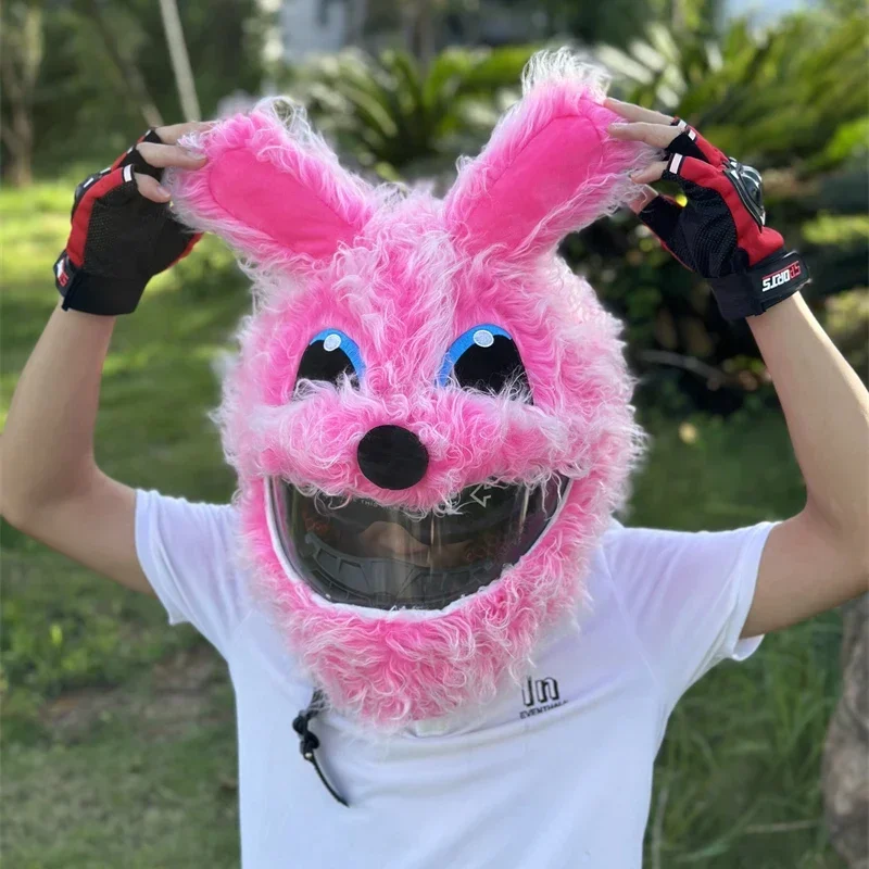 Motorcycle Helmet Cartoons Plush Helmet Protective Cover Helmet Full Face Covers For Outdoor Fun Personalized Helmets Christmas
