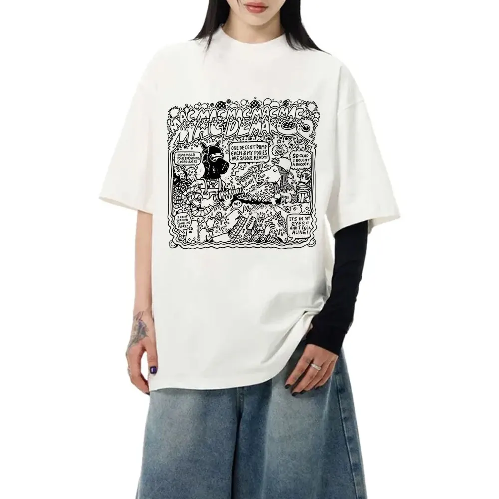 

Mac Demarco Funny Meme T-shirts Singer Cartoon Style Print T Shirts Men Women Clothing Casual Oversized Short Sleeve Tee Shirt