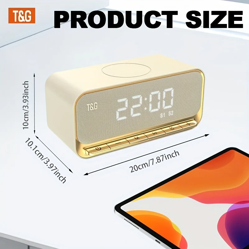 TG461 kabelloser Lautsprecher, unterstützt Uhr- und Weckerfunktionen, 3600mAh, LED-Display Digitaluhr. – Detail 5