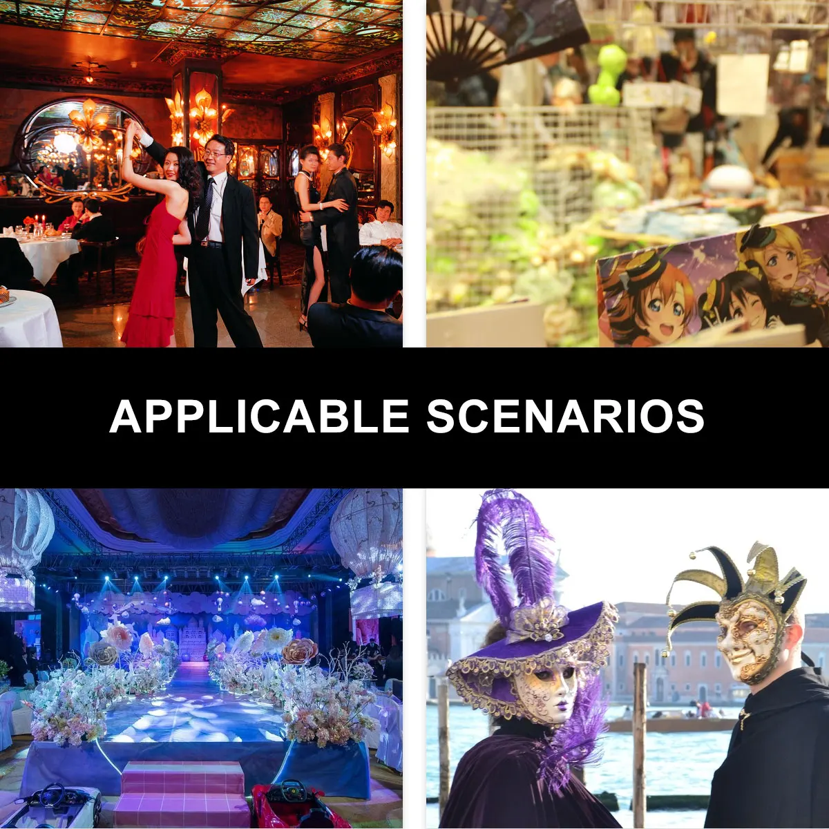 

2 pcs Cosplay Masquerade Half Face Fox Masks Japanese Style Costume Party Carnival Dance Show Festival Accessory For Men