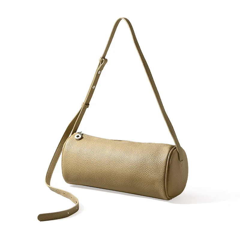 【GOLD】Leather cylinder bag Miu Miu Yellow Leather Cylinder Bag with Gold Hardware