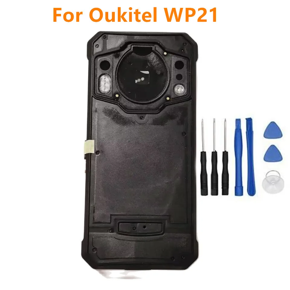 Dla Oukitel WP21 Obudowy telefonów komórkowych Tylna pokrywa baterii Obudowa z czujnikiem linii papilarnych Gumowy przycisk typu C Części naprawcze pokrywy