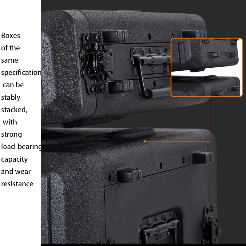 Caja de herramientas 2U 3U 4U 6U, nueva caja de plástico PE U, amplificador de potencia Digital, receptor, micrófono, almacenamiento, caja de aviación portátil
