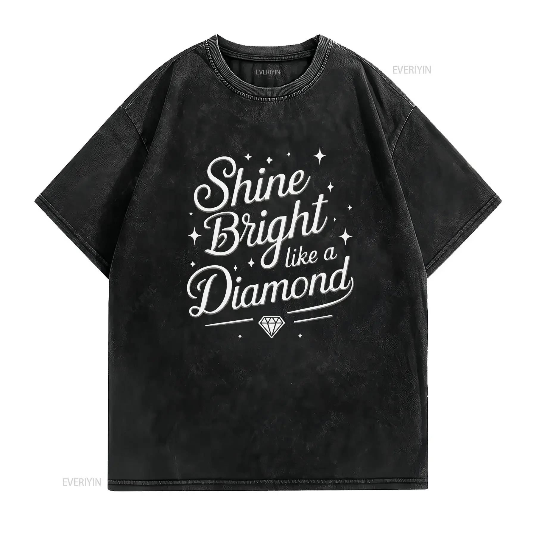 Radiant T Shirt Shine Bright Like a Diamond Garment Dyed vintage Washed streetwear fashion Breathable Slightly Versatile Unisex