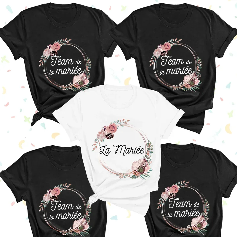 Women's Casual Top La Mariee Evjf Clothes, Short Sleeve T-shirts, Bachelorette Party Tshirt, Bridesmaid Female Bride T-Shirt