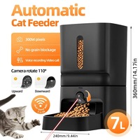 7L Large Capacity Automatic Cat Feeder with Camera Vedio WiFi Cat Food Dispenser Pet Smart Voice Auto Feeder for Cats Dogs Bowl
