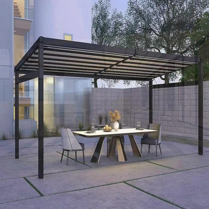 

Наружный водонепроницаемый выдвижной тент 850 г/кв.м для ресторана, балкона, патио, крыши, защиты от солнца и дождя, размер 3*3, идеально подходит для улицы D