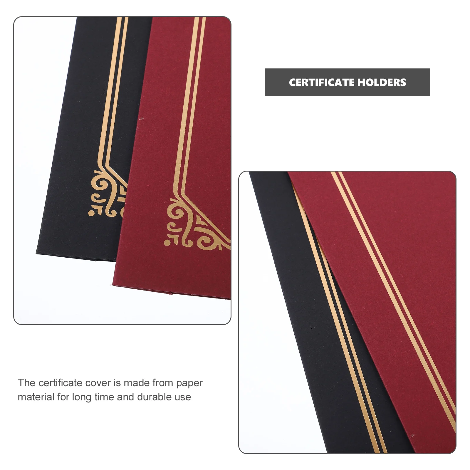 

4pcs Honor Certificate Cover Black Diploma Holders Paper Award Folders Document Holder Report Cover Envelope Storage