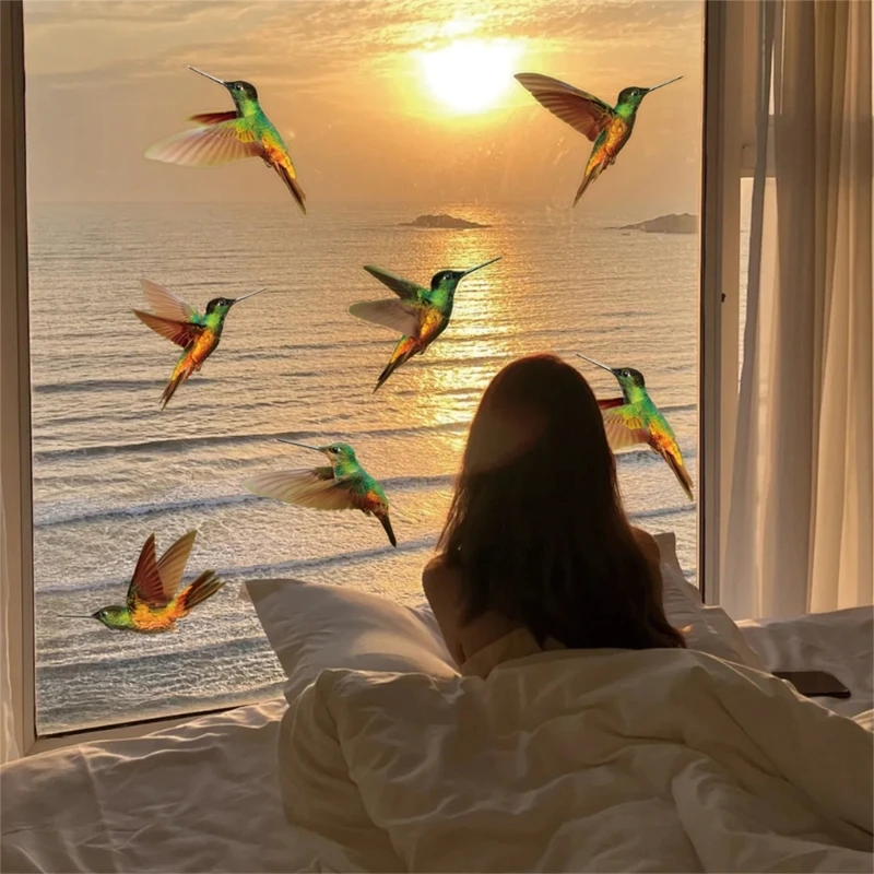 Prevent Bird Accidents with Easily Apply Window Decals Safety and Beauty AntiCollision Cling Decals for Glass Protectors