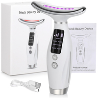 Neck Massager Facial Lift 7 Modes Electric Vibration Massage Skin Tightening LED Beauty Device Neck Beauty Skin Care