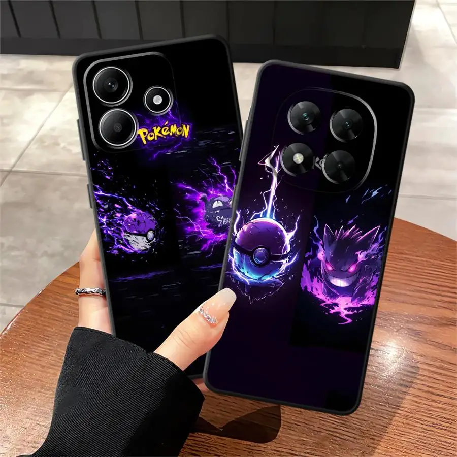 حافظة لهاتف Xiaomi Redmi Note 9S 10S 12s 7 8 13 14 Pro Plus 11s 9 10 11 12 Pro غطاء هاتف ناعم أسود شعار Pokémon Gengar #1