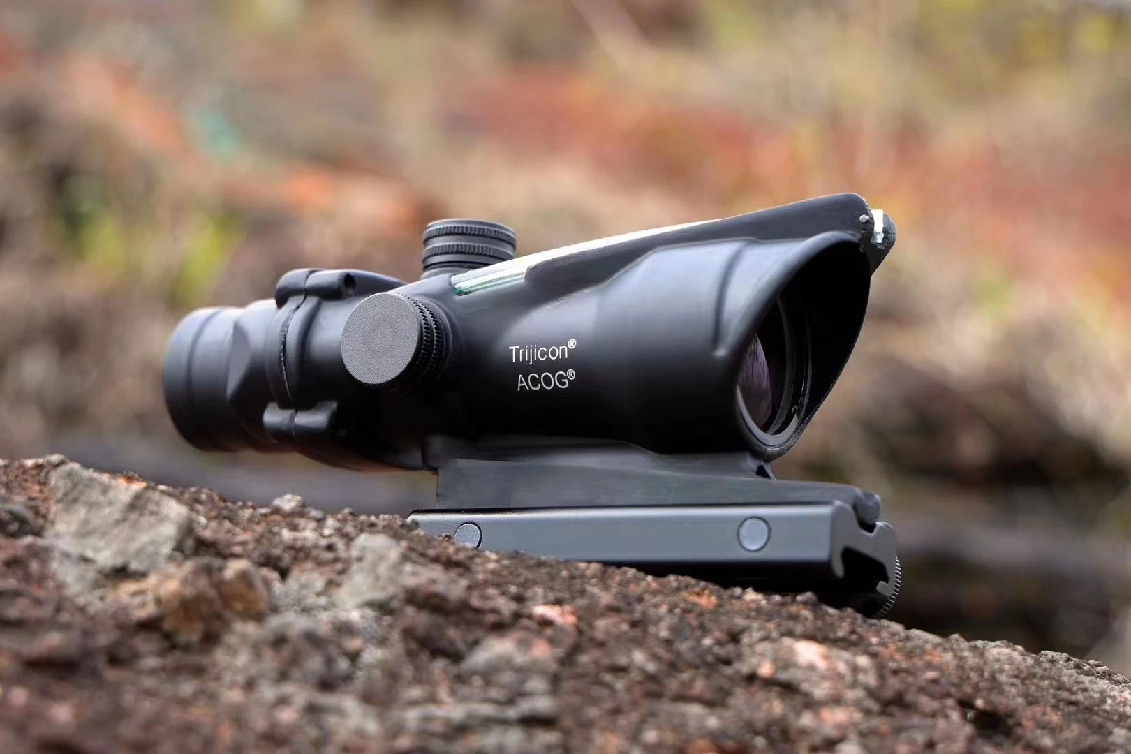 4X32 Hunting Riflescope Real Fiber Optics Grenn Red Dot Illuminated Etched Reticle Tactical Optical Sight