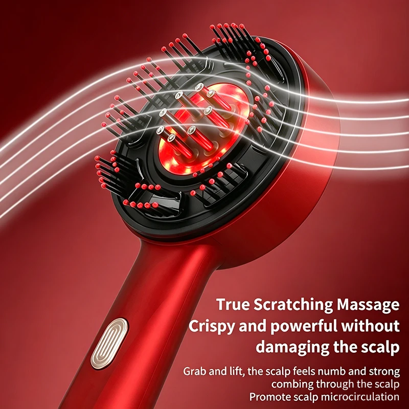 Scalp Massager Comb with Essential Oil Applicator, Rechargeable Electric Scalp Care Tool, 72 Massage Teeth Electric Scalp Massager