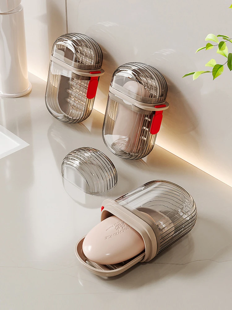Soap Container Bathroom Storage Travel Dish Holder Accessories Orgnizer Drain Water Lock Products Household Merchandises Home