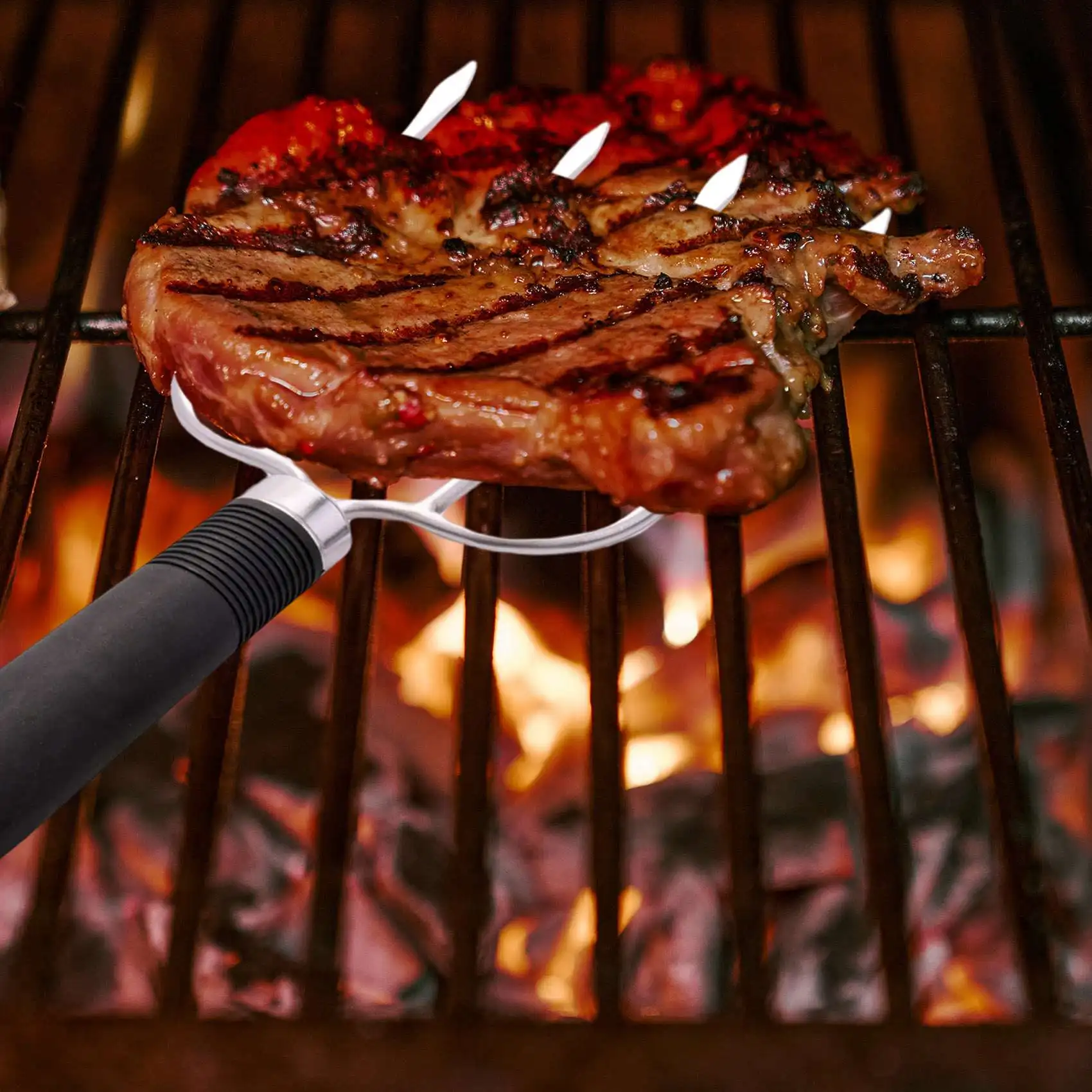 

P4-2Pcs Meat Fork,Poultry Roast Forks,Roast Chicken Forks With Slip Resistant Grip,Turkey Forks,For BBQ & Thanksgiving Pros