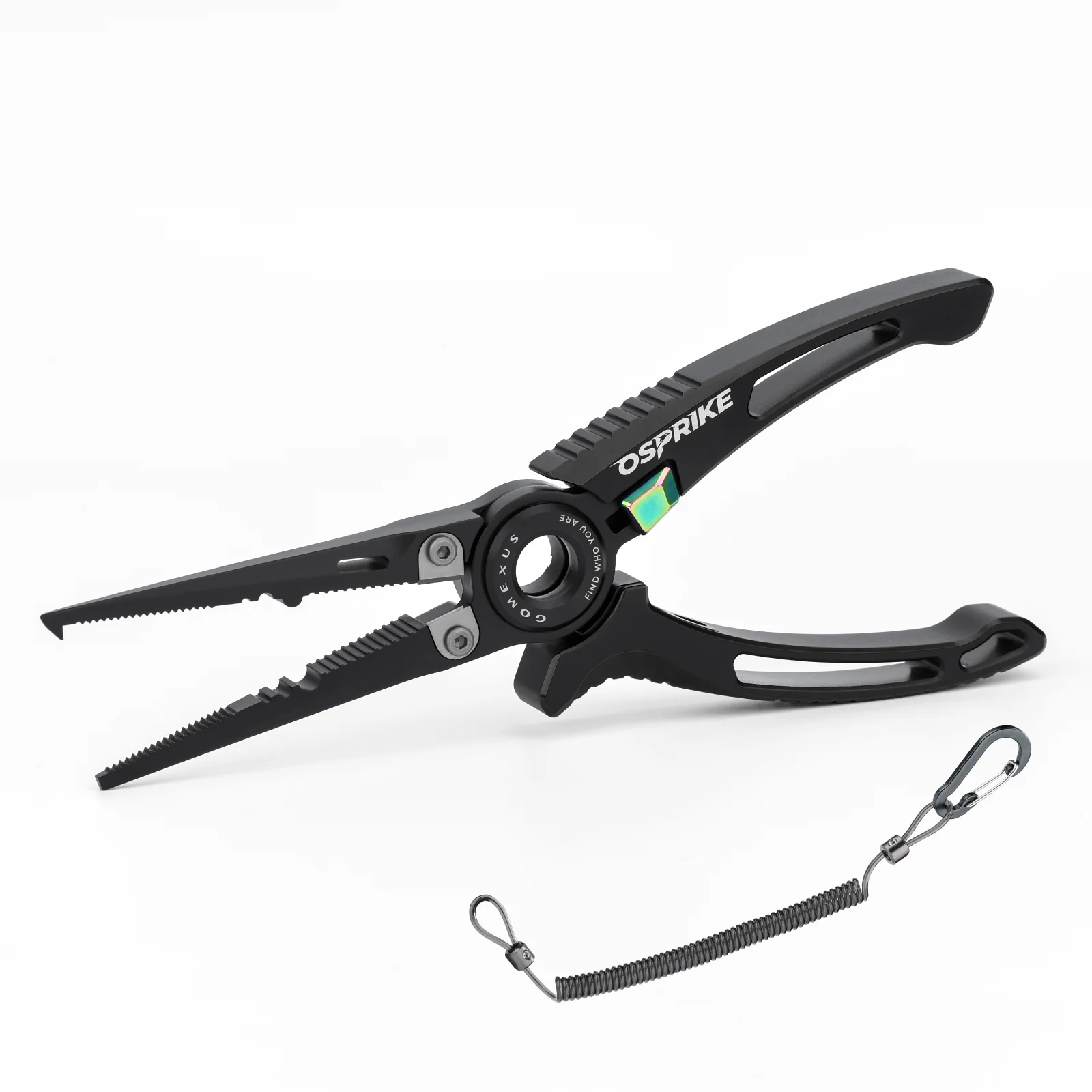GomexusFishing Angelzange Leinenschneider Aluminiumzange Kompatibler Hakenentferner Angelstahlklingen Schneiden von geflochtenen PE- und Fluoroschnüren – Detail 3