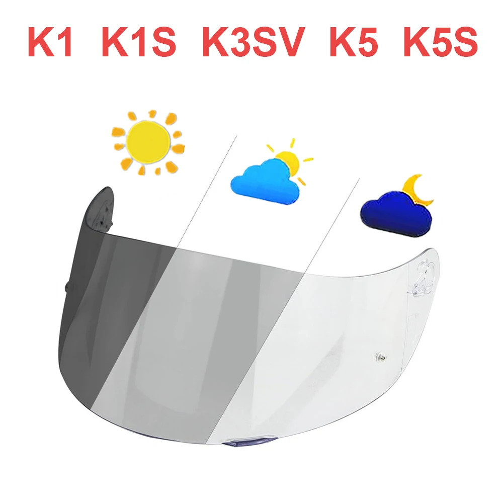 

Фотохромный козырек K1 для AGV K1S K3SV K5 K5S, полнолицевой шлем, противотуманный солнцезащитный крем, УФ-защита, пылезащитные аксессуары, линза