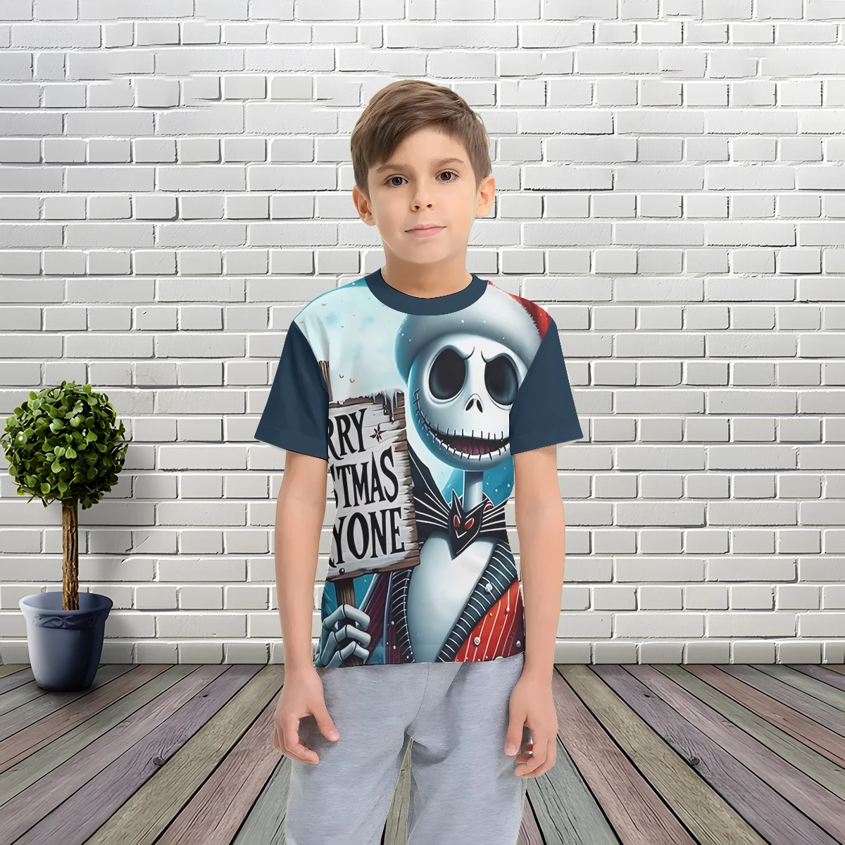 Cartoon Jack Skellington 3D Print Baby Clothing 5 to 14 Years Male Outdoor Clothes for Children Boy Girl Child T-Shirt Top Shirt