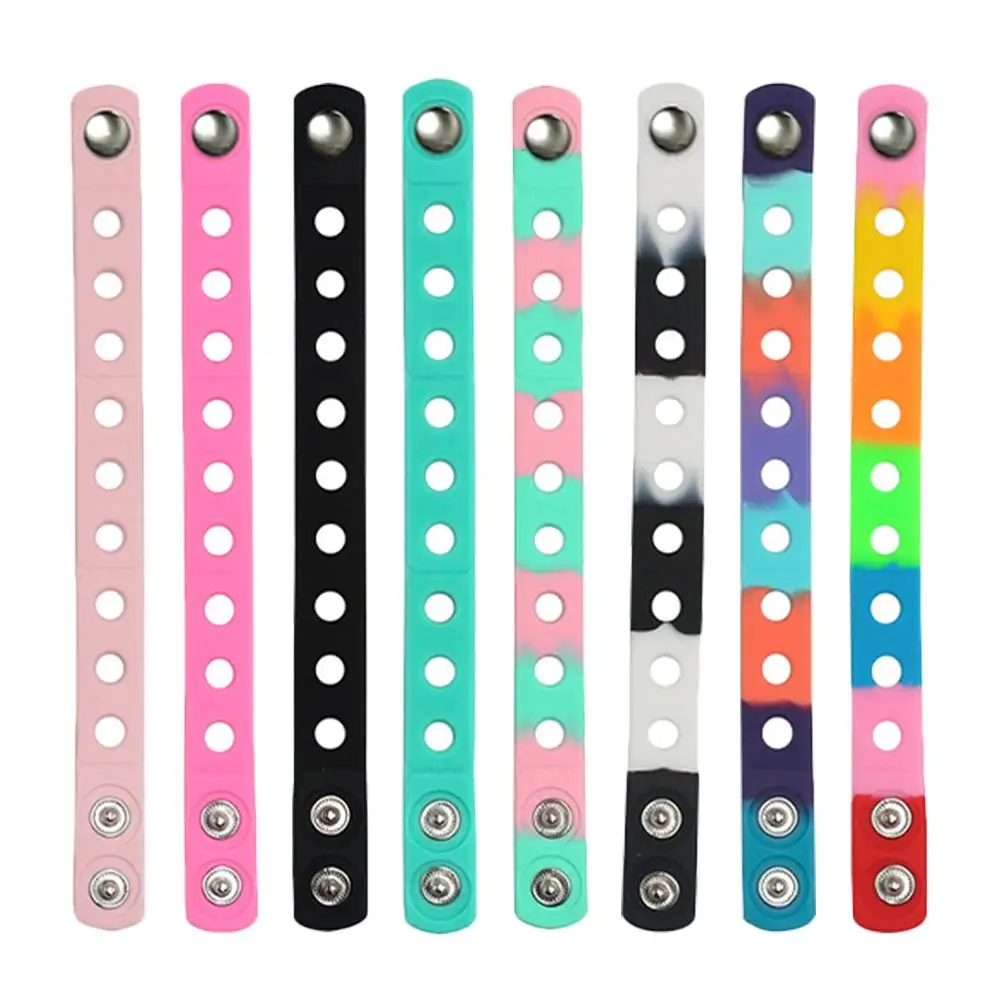 

8 Pcs Silicone Bracelets High Elasticity Wristbands Women Men Festival Child Multi-color DIY Holes Stretchable