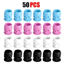 50PCS Disposable Tattoo Skull Ink Cup Permanent Makeup Pigment Holder Container Cap Tattoo Ink Accessories for Tattoo Artist